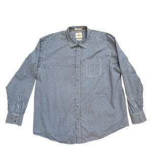 EUC Mens Tommy Bahama Island Modern Fit Navy Check 100% Cotton L/S Shirt | XL